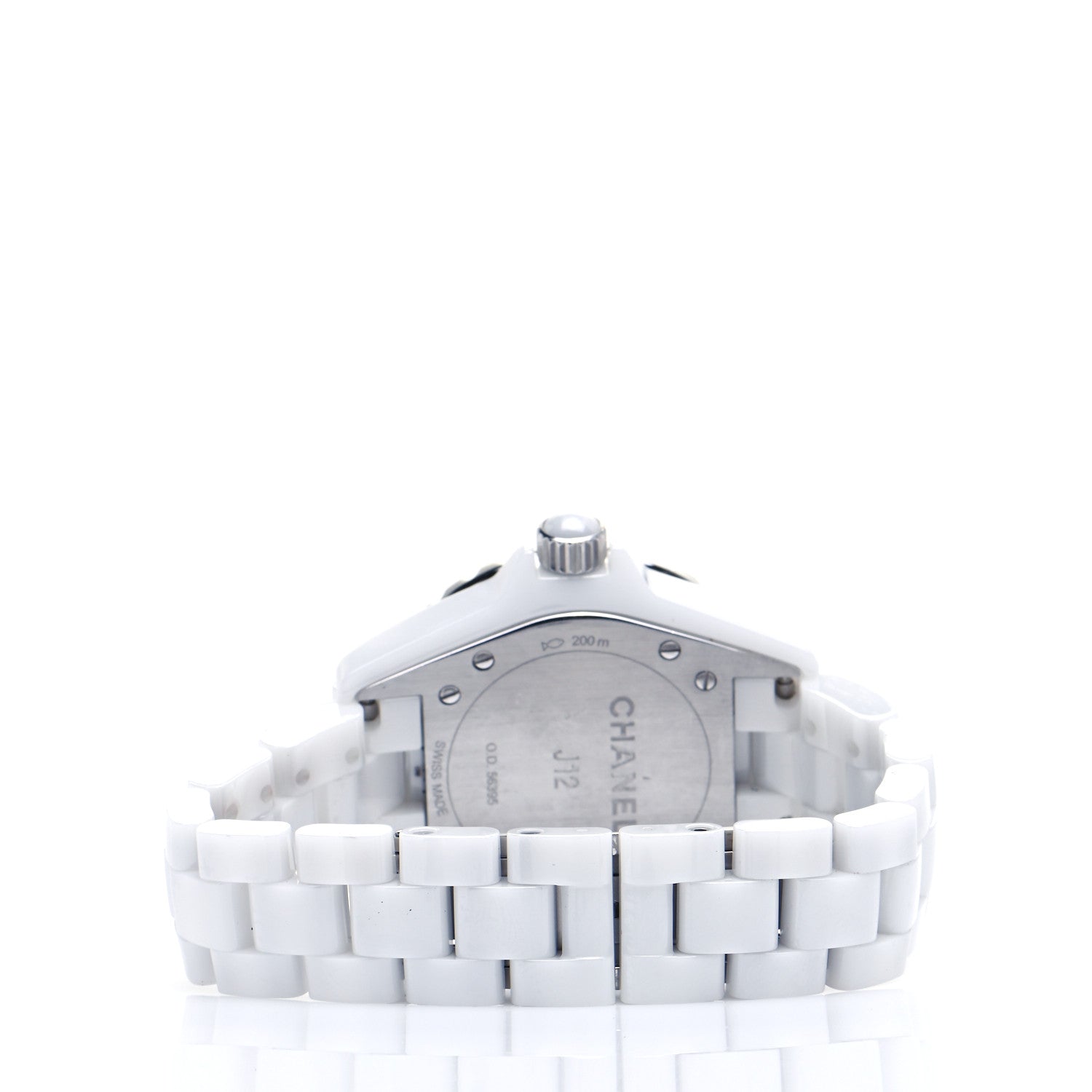 Chanel Stainless Steel Ceramic Diamond Pink Sapphire 33mm J12 Quartz Watch White 3 of 5