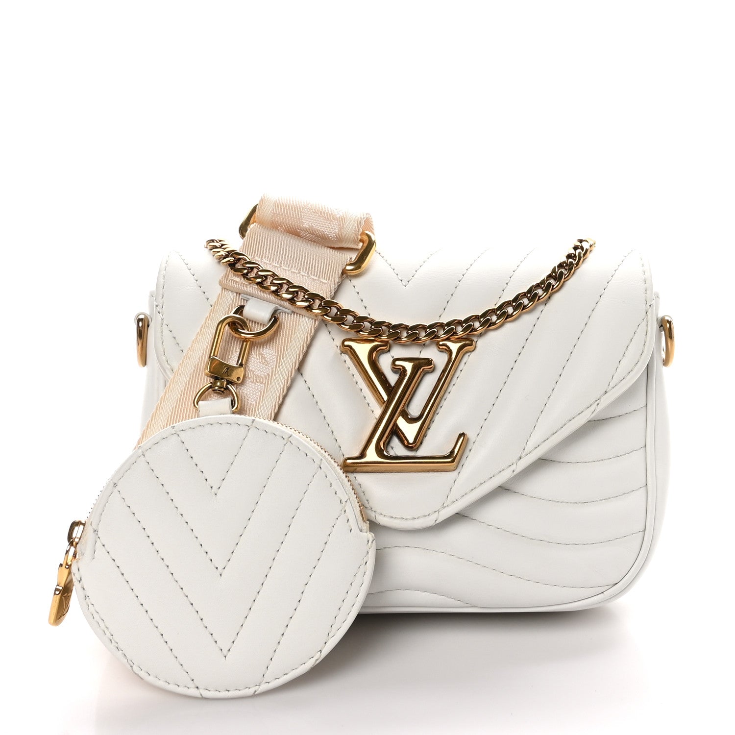 Louis Vuitton LOUIS VUITTON Calfskin New Wave Multi Pochette Snow 3 of 12