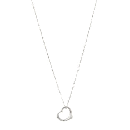 Tiffany Sterling Silver 16mm Elsa Peretti Open Heart Pendant Necklace 1 of 5