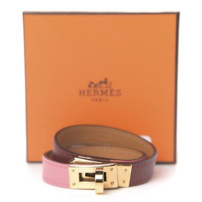 Hermes Swift Kelly Double Tour Bracelet T2 Rouge H Rose D'ete 9 of 9