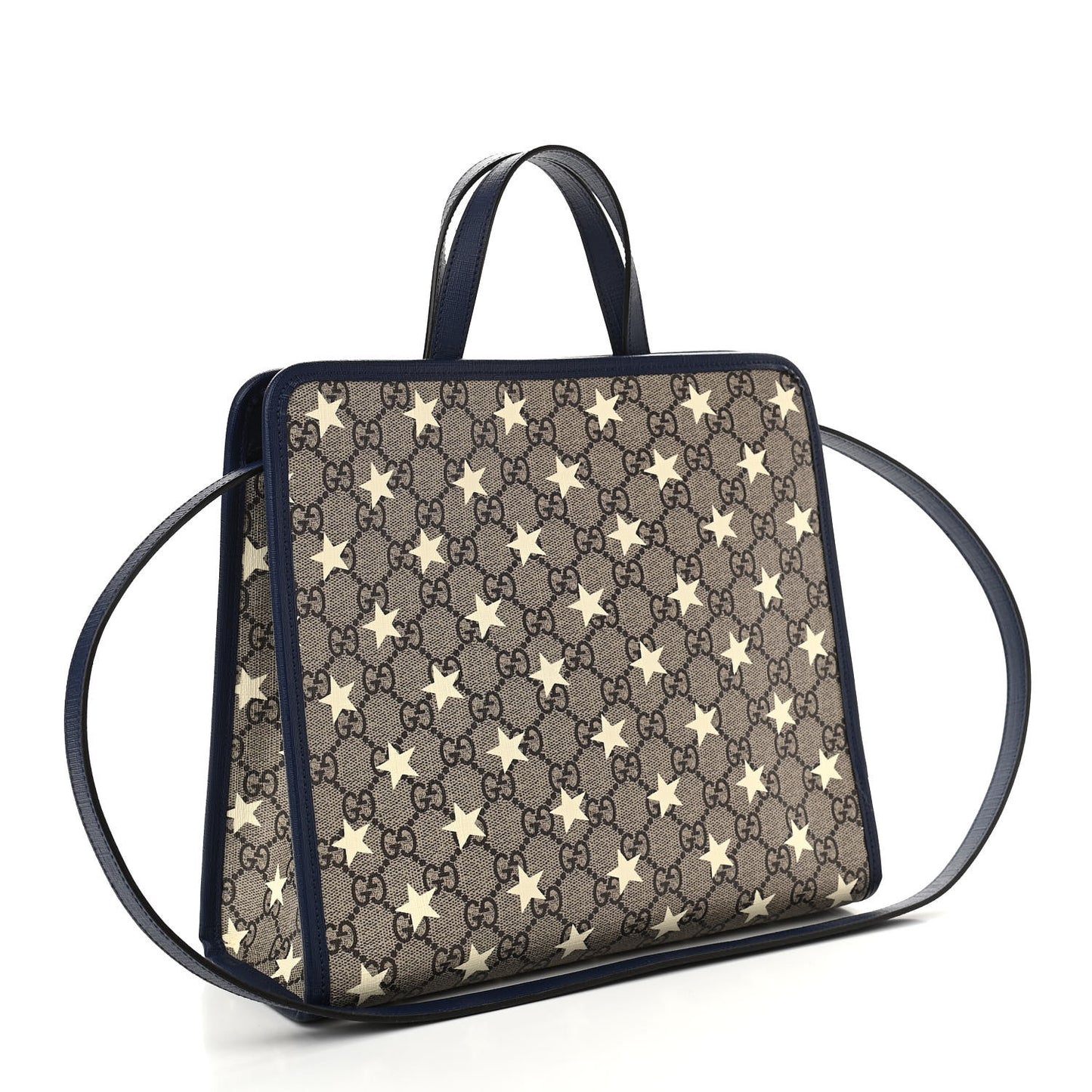 GG Supreme Monogram Stars Childrens Crossbody Tote Beige Ebony Yellow Royal