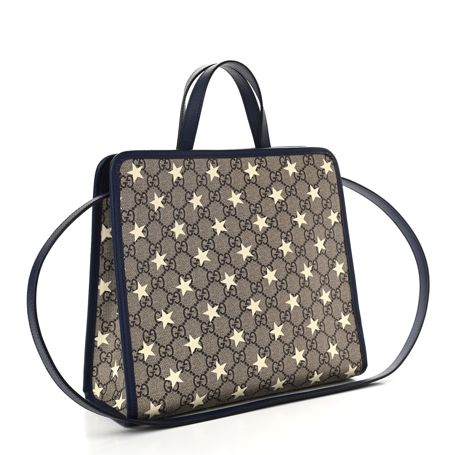 Gucci GG Supreme Monogram Stars Childrens Crossbody Tote Beige Ebony Yellow Royal 3 of 10