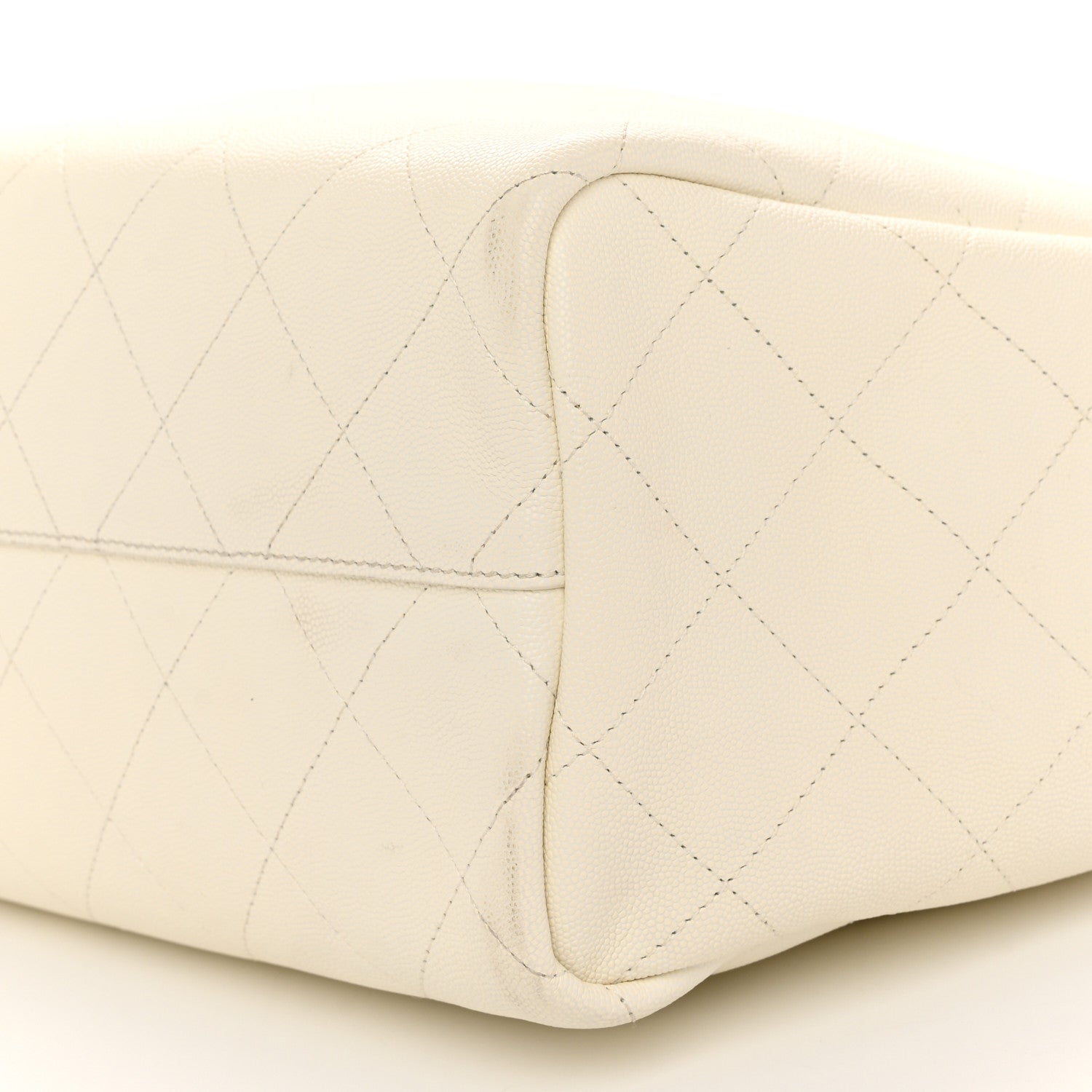 Chanel Caviar Stitched Large Shopping Tote White 10 of 14