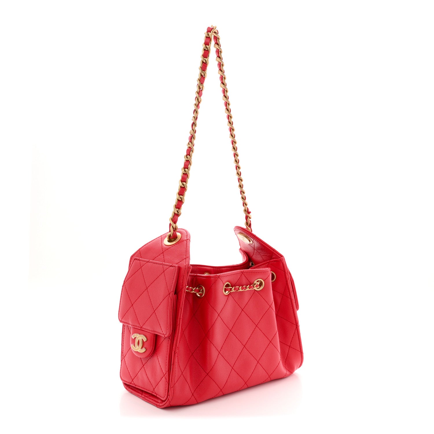 Chanel Caviar Quilted Mini Chanel 25 Handbag Red 1846519