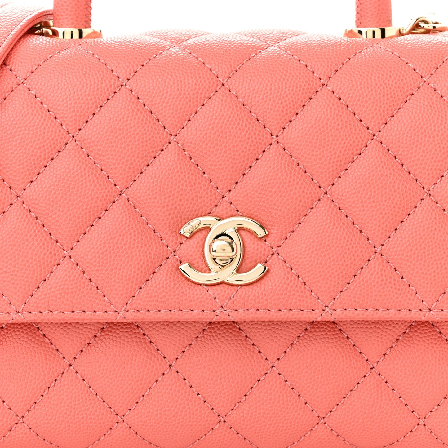 Caviar Quilted Mini Coco Handle Flap Pink