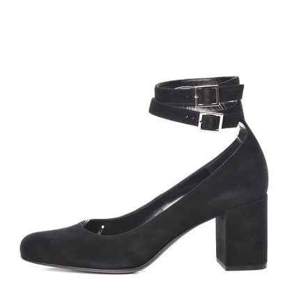 Saint Laurent Suede Babies Ankle Strap Pumps 40 Black 1 of 12