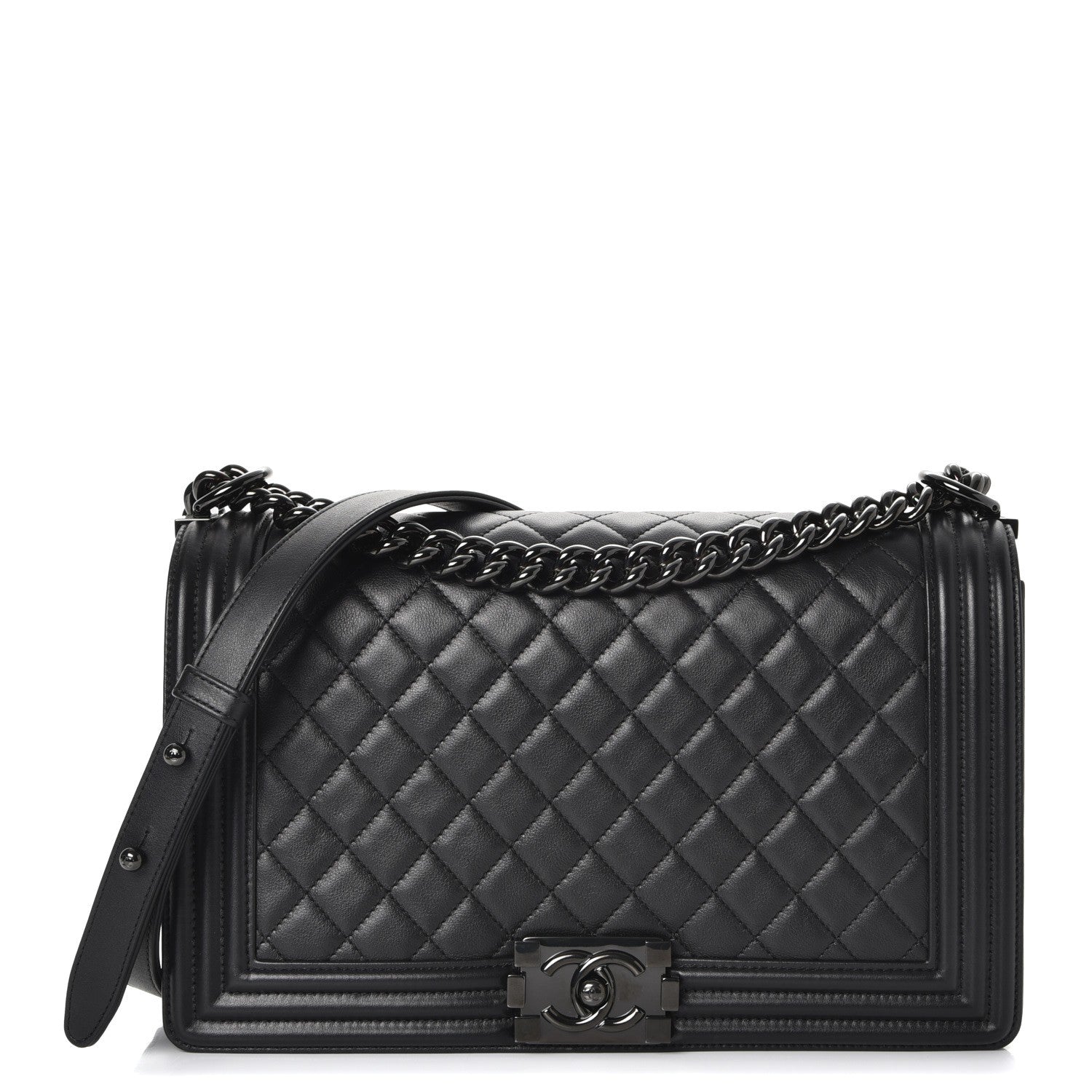Chanel Calfskin Quilted New Medium Boy Flap So Black 1 of 9