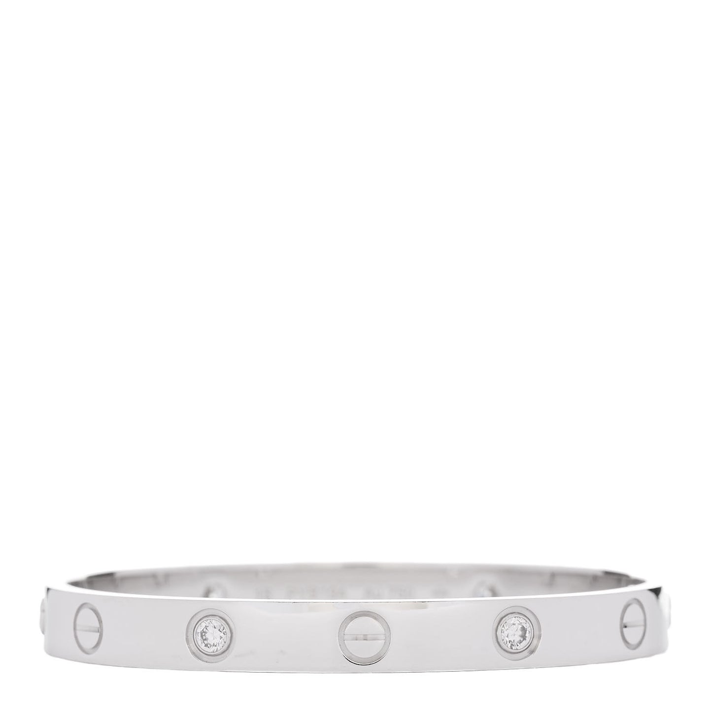 18K White Gold 4 Diamond Love Bracelet 15