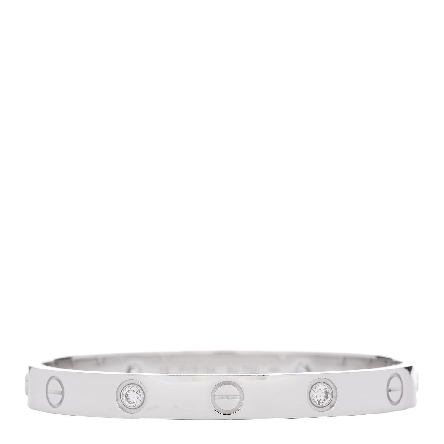 Cartier 18K White Gold 4 Diamond Love Bracelet 15 1 of 11