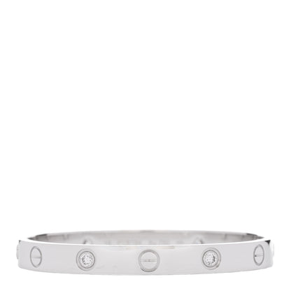 Cartier 18K White Gold 4 Diamond Love Bracelet 15 1 of 11