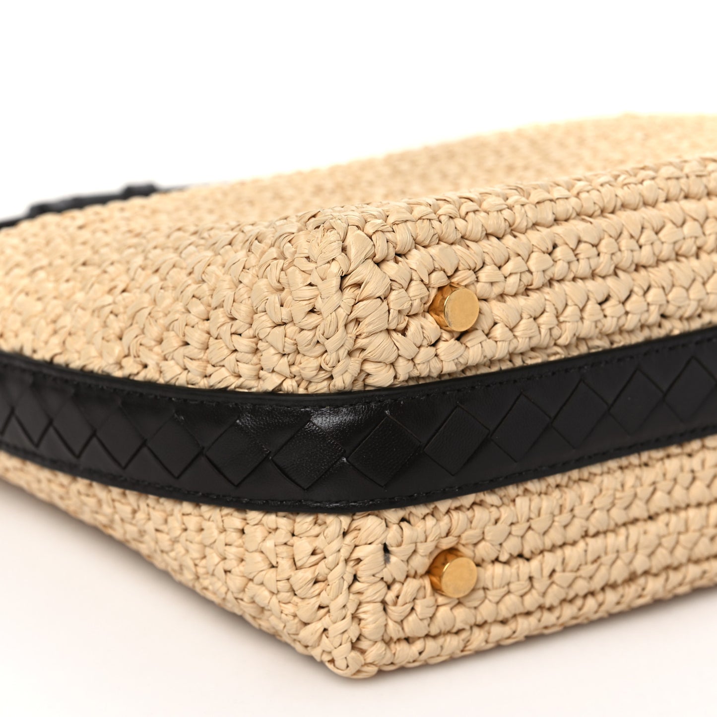 Raffia Woven Nappa Intrecciato Mini Wallace Natural Fondant