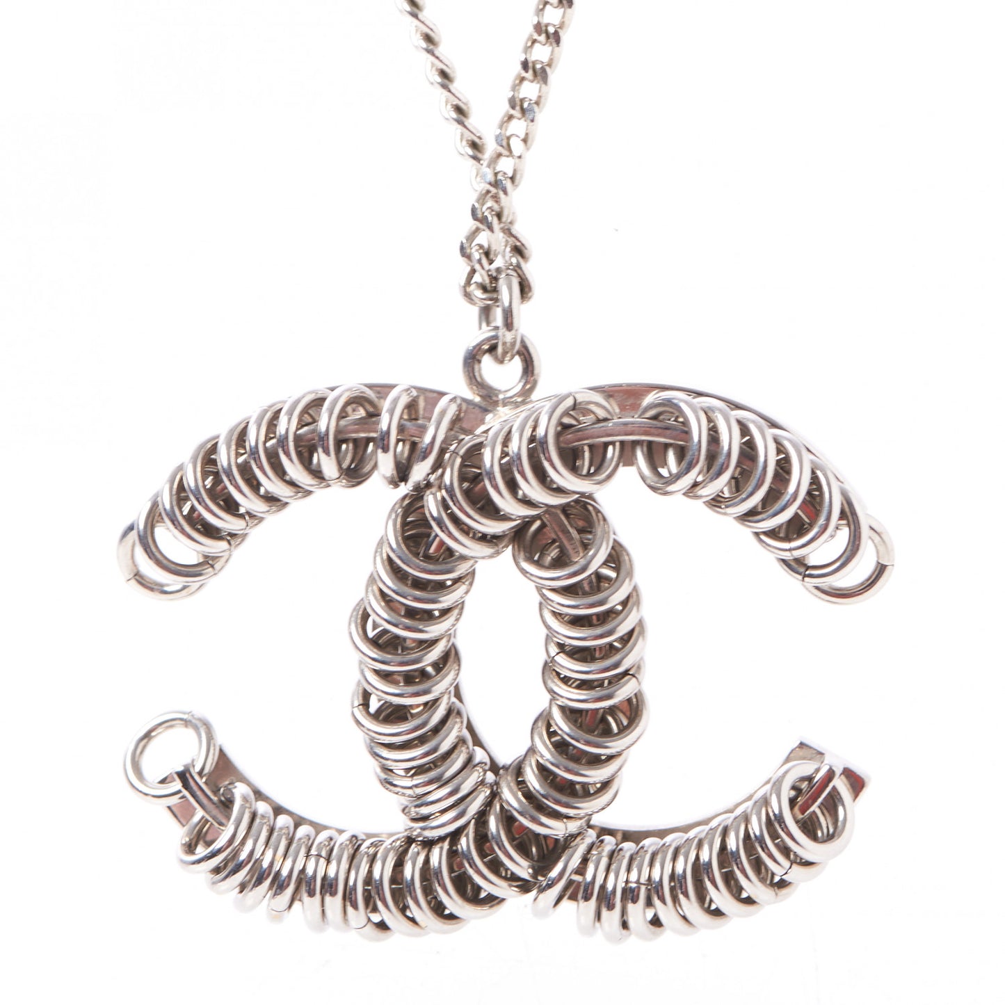 Metal CC Necklace Silver