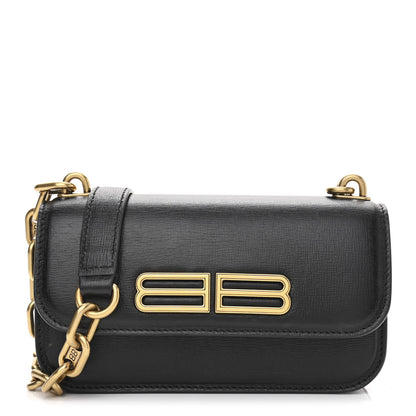Balenciaga Calfskin Stripe Embossed Gossip Chain Bag XS Black 1 of 9