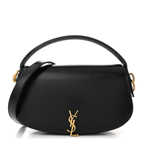 Box Calfskin Voltaire Top Handle Crossbody Bag Black