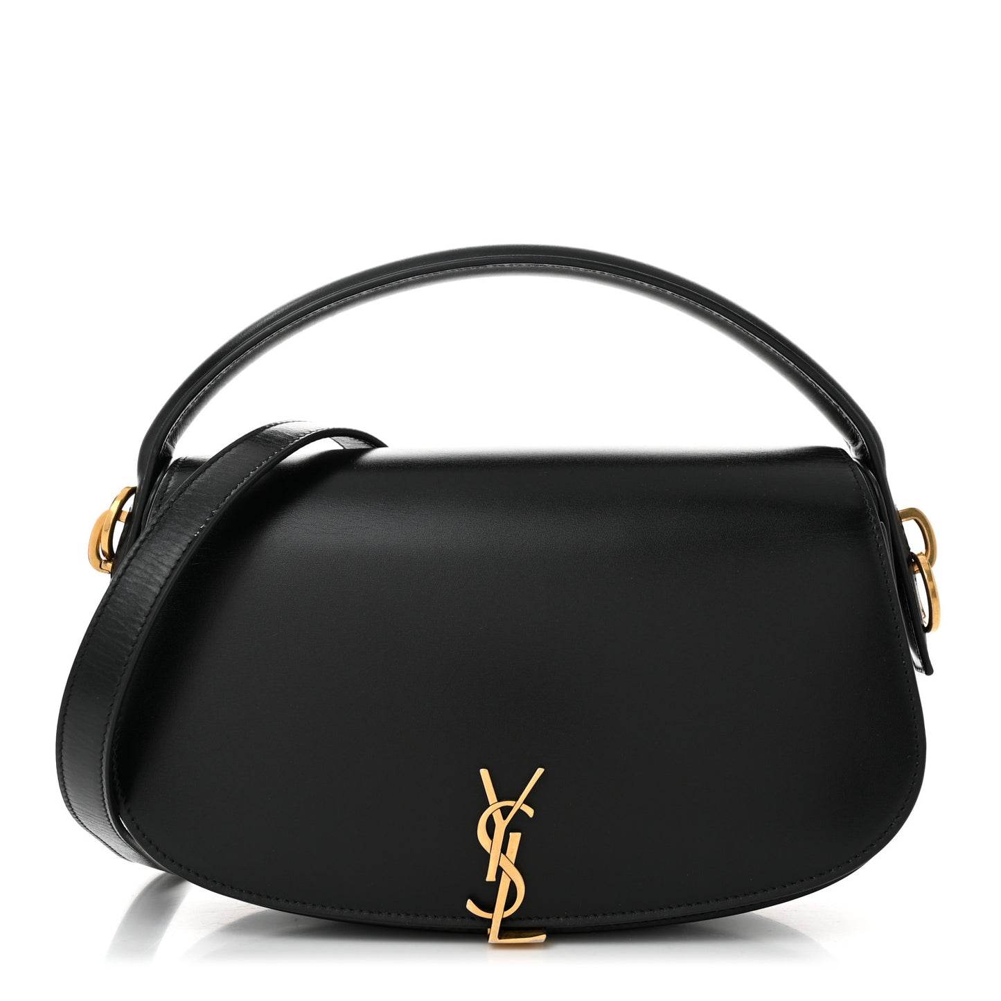 Box Calfskin Voltaire Top Handle Crossbody Bag Black