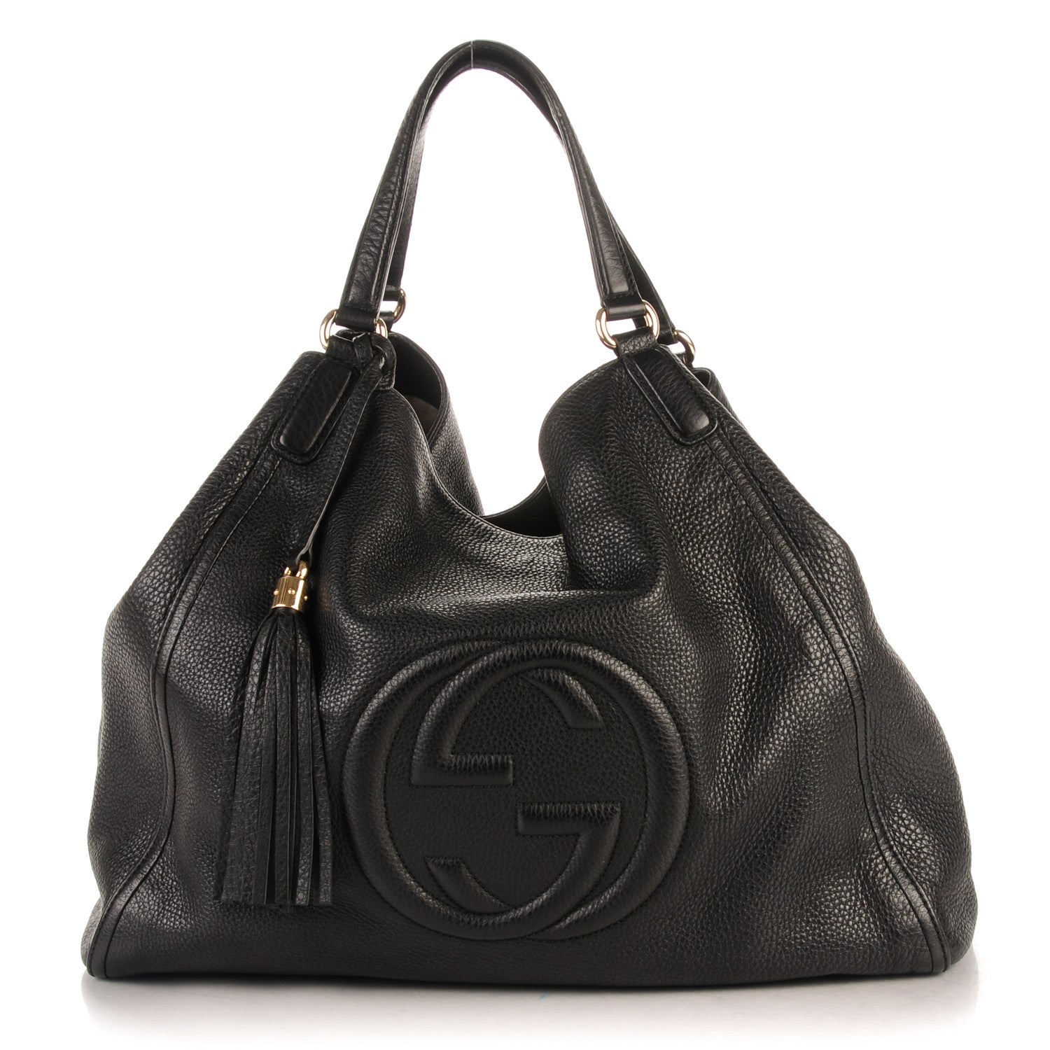 Gucci Pebbled Calfskin Large Soho Shoulder Bag Black 1 of 7