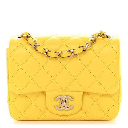 Chanel Lambskin Quilted Mini Square Flap Yellow 1 of 11