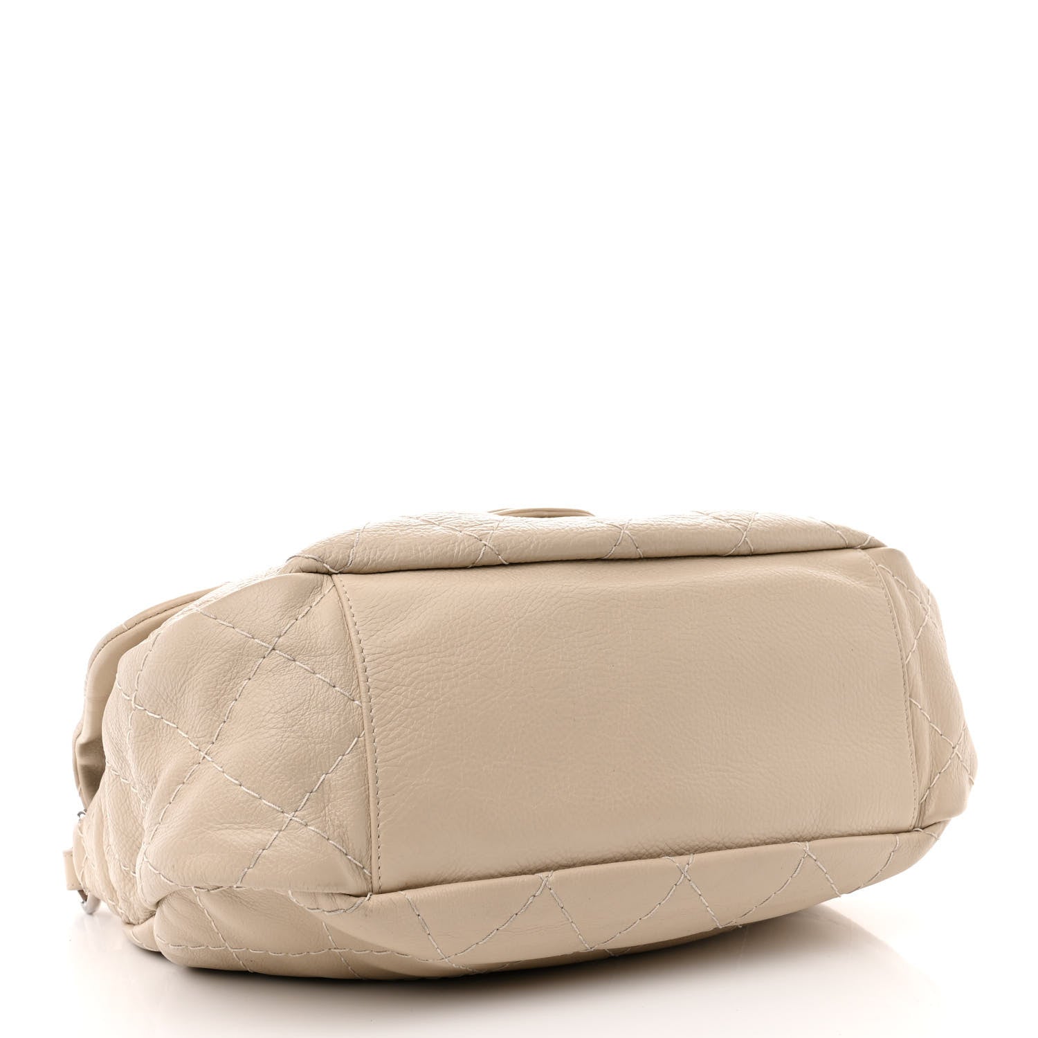 Chanel Glazed Calfskin XL On The Road Flap Ivory 4 of 15
