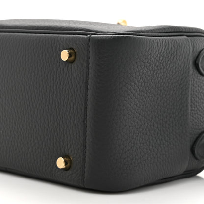 Hermes Taurillon Clemence Mini Lindy 20 Black 8 of 11