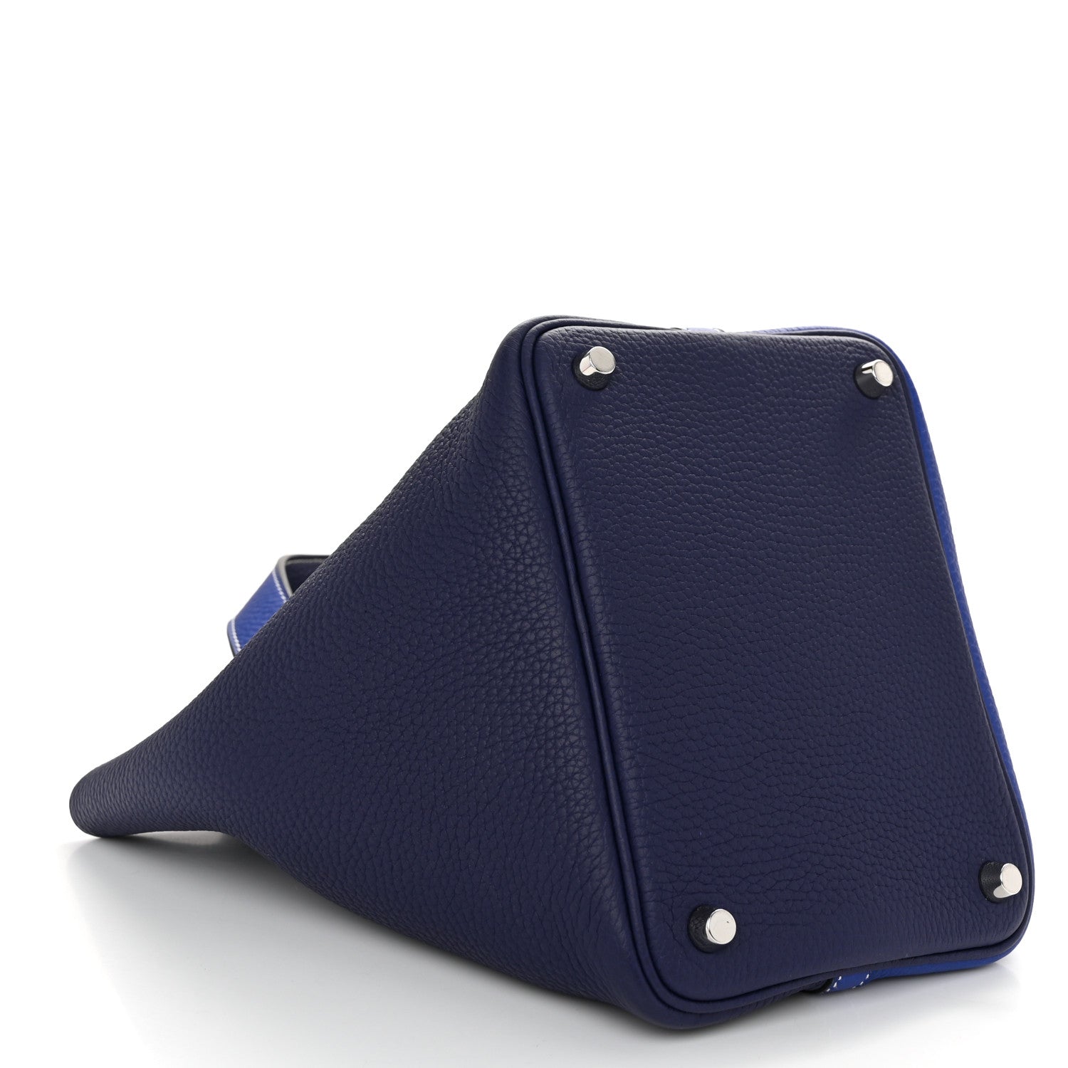 Hermes Taurillon Clemence Casaque Picotin Lock 18 PM Bleu Electrique Bleu Encre 4 of 11