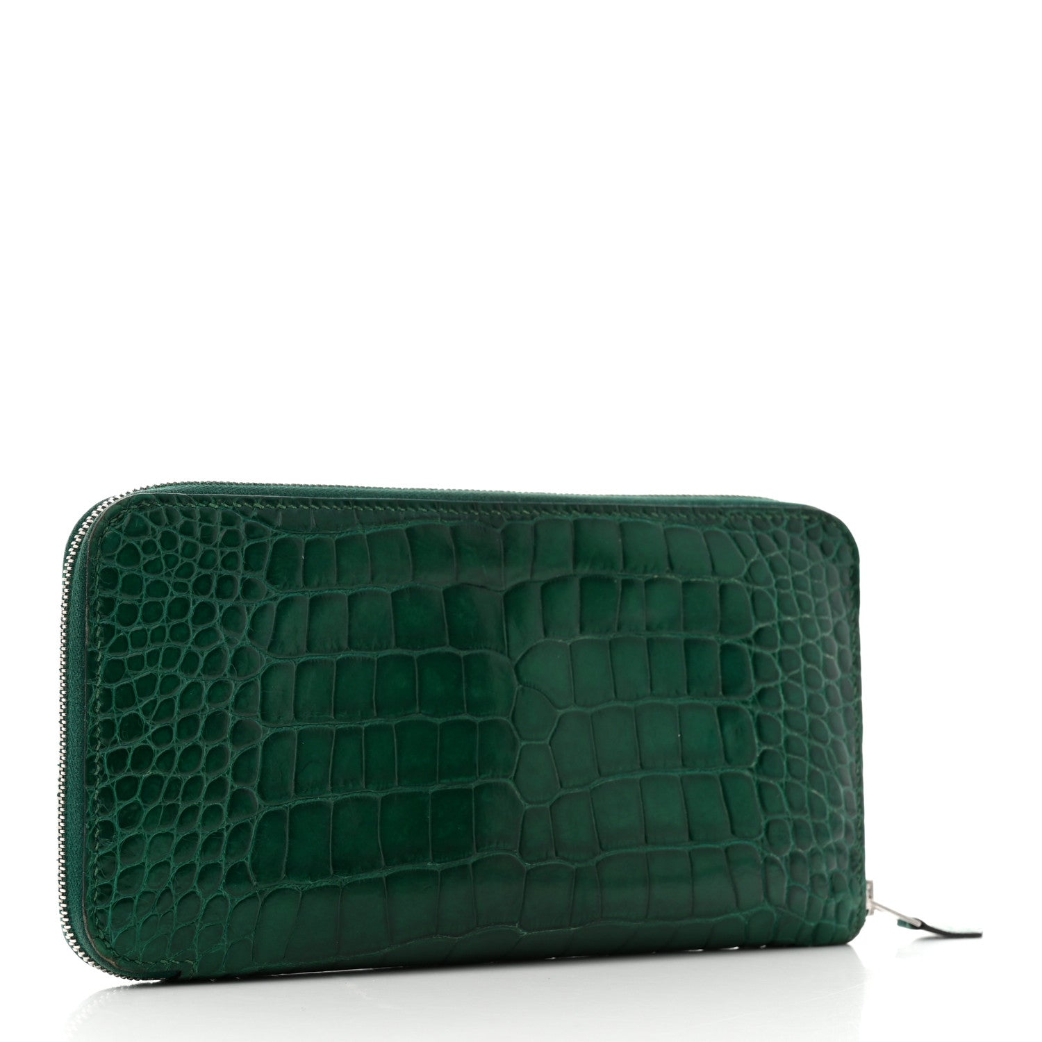 Hermes Shiny Alligator Azap Wallet Vert Emeraude 3 of 7