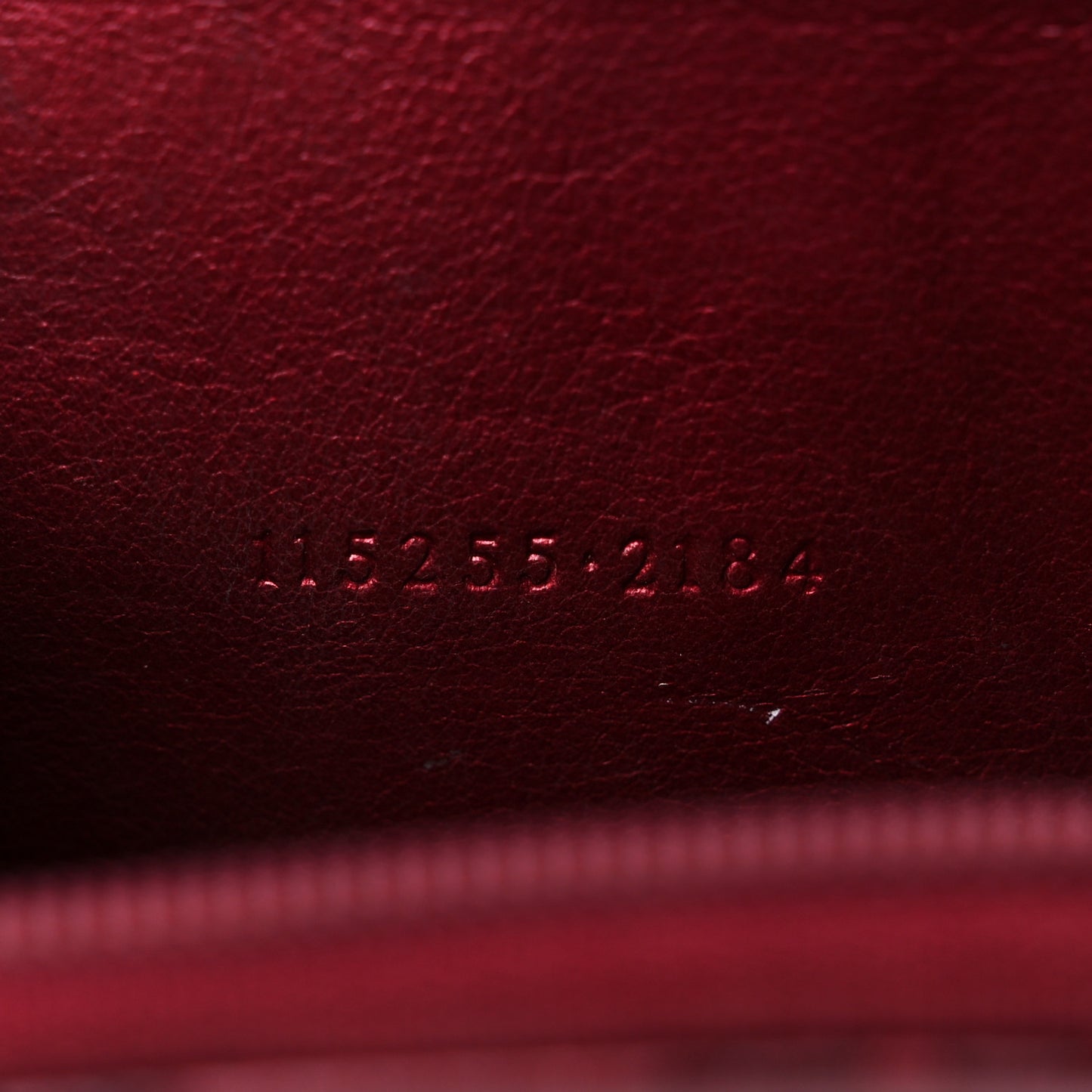 Metallic Guccissima Zip Around Coin Purse Red