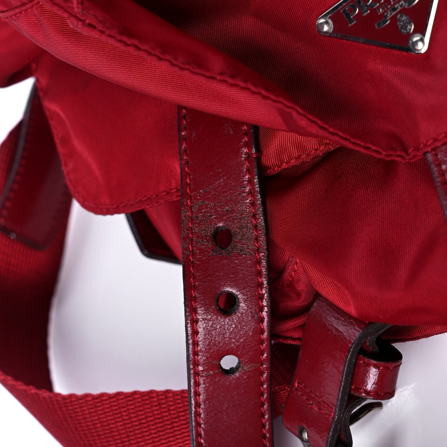 Prada Tessuto Nylon Vela Medium Backpack Cerise 12 of 12