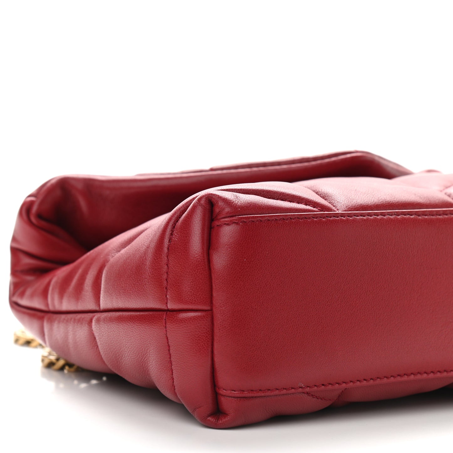 Lambskin Quilted Toy Loulou Puffer Monogram Chain Satchel Red