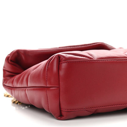 Saint Laurent Lambskin Quilted Toy Loulou Puffer Monogram Chain Satchel Red 8 of 10