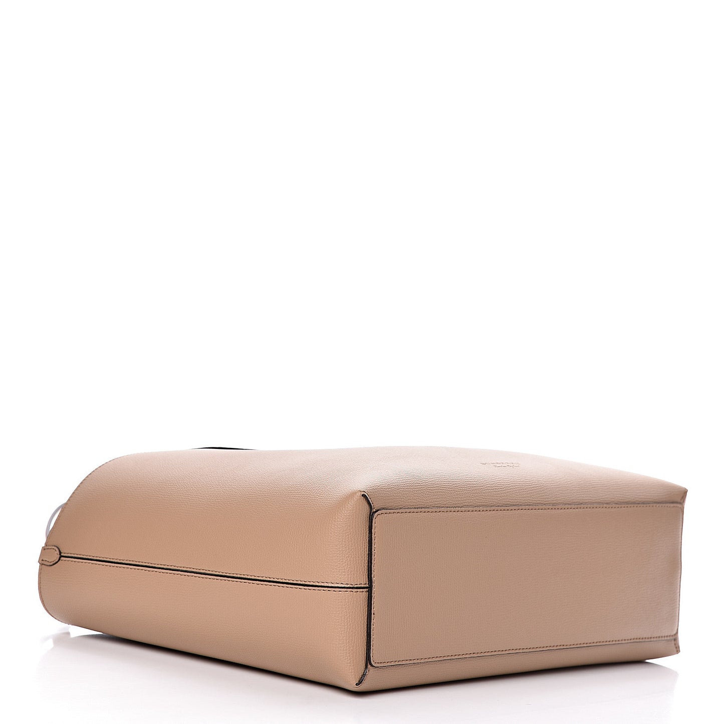 Grainy Calfskin Haymarket Check Medium Reversible Tote Camel