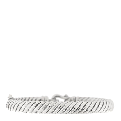 David Yurman Sterling Silver Diamond 7mm Cable Buckle Cuff Bracelet 2 of 3