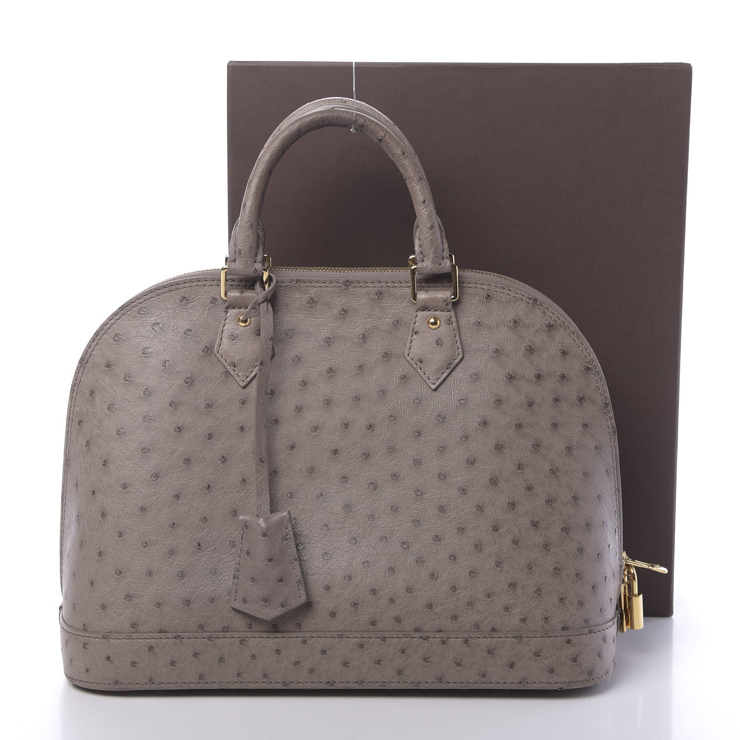 Louis Vuitton Ostrich Alma PM Gris 10 of 10