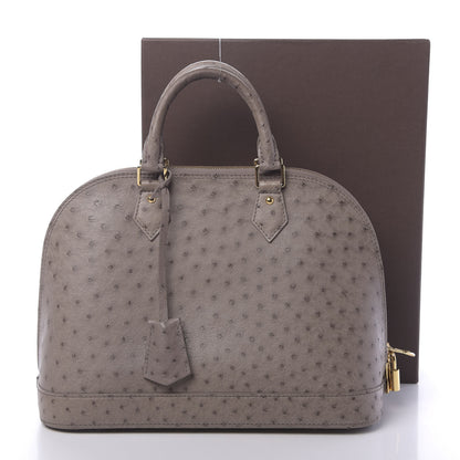 Louis Vuitton Ostrich Alma PM Gris 10 of 10