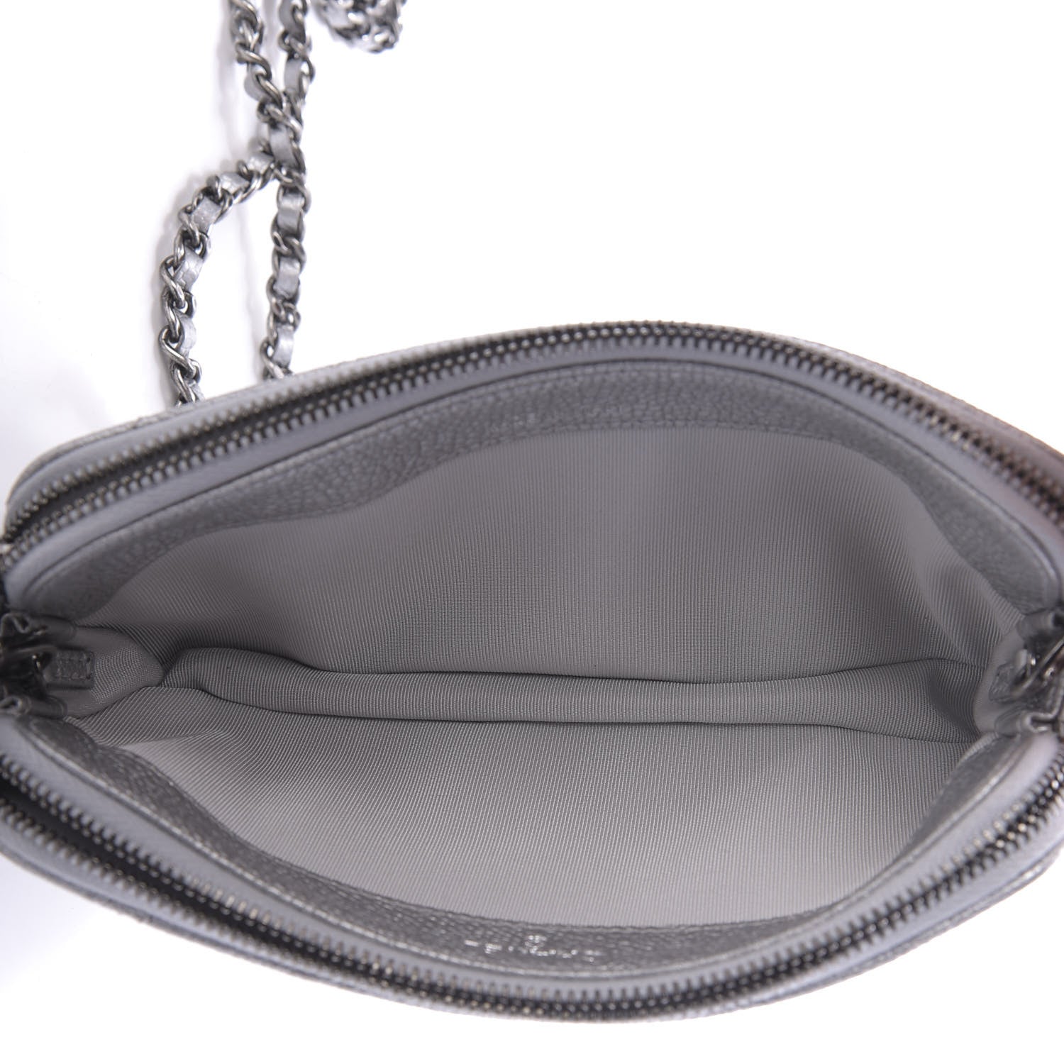 Chanel Metallic Caviar Quilted Small Clutch With Chain Silver 6 of 11