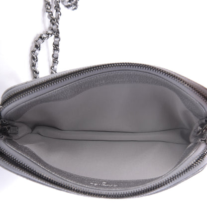 Chanel Metallic Caviar Quilted Small Clutch With Chain Silver 6 of 11