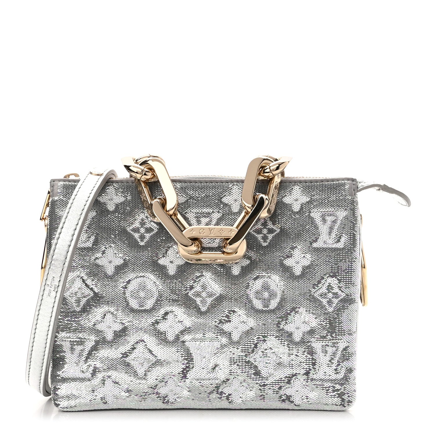 Louis Vuitton Satin Sequin Embroidered Monogram Coussin BB Silver 1 of 9