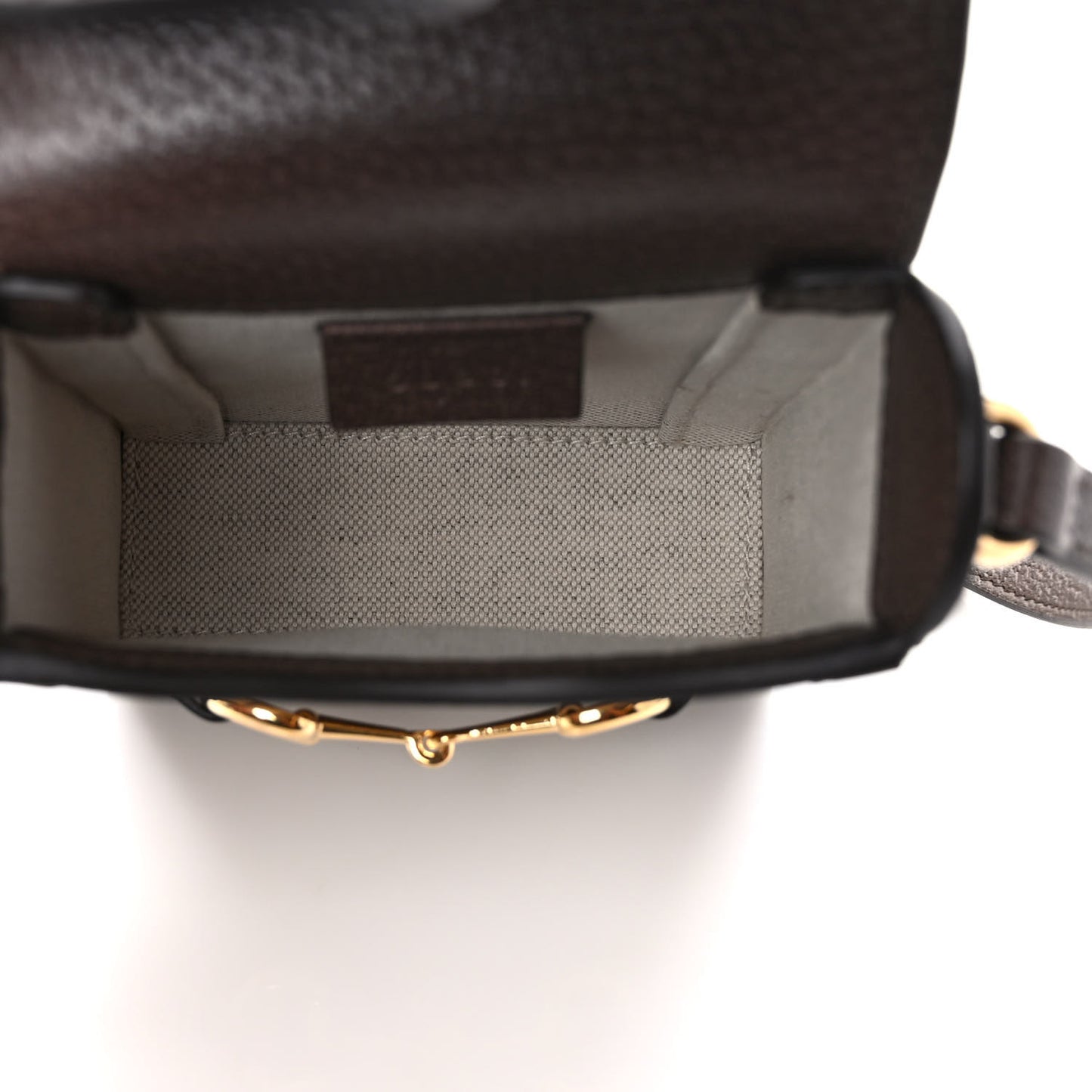 Monogram Jumbo GG Textured Dollar Calfskin Mini Horsebit 1955 Crossbody Bag Camel Ebony New Acero