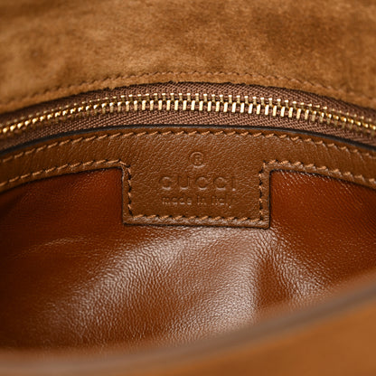 Gucci Suede Talco Roxy Calfskin Blondie Chain Shoulder Flap Bag Burnt Satin 6 of 12