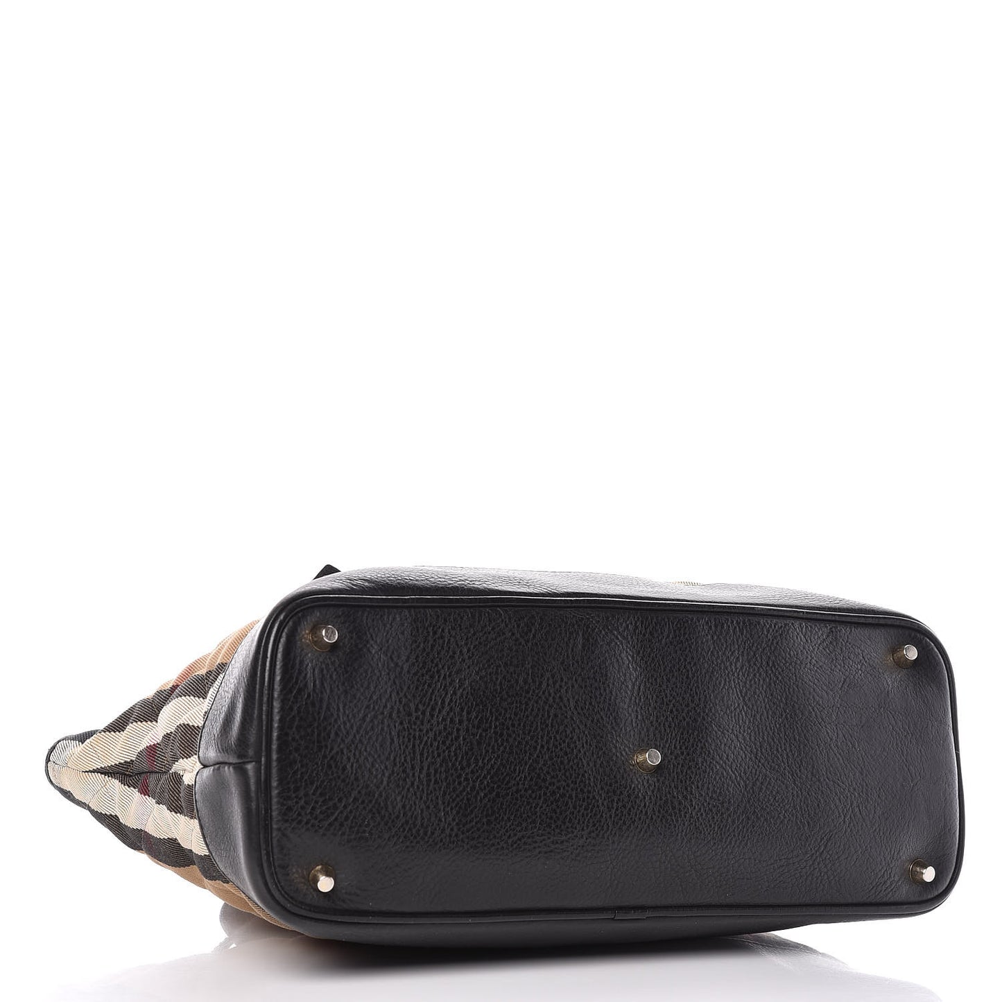 House Check Quilted Tote Black