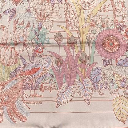 Hermes Silk Twill Precious Paradise Scarf 90 Argent Rose Aqua 2 of 3