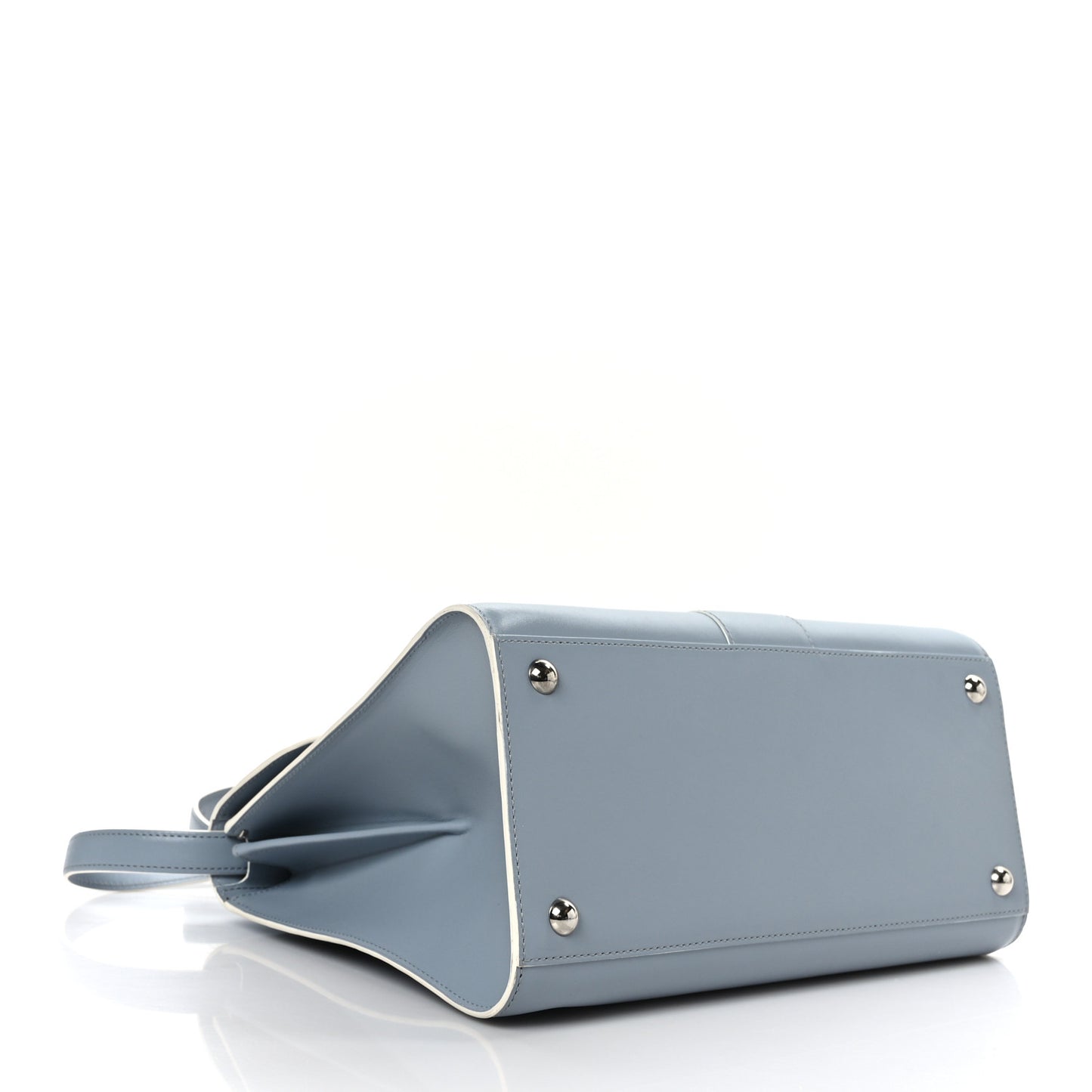 Calfskin MM Brillant Satchel Ice Blue