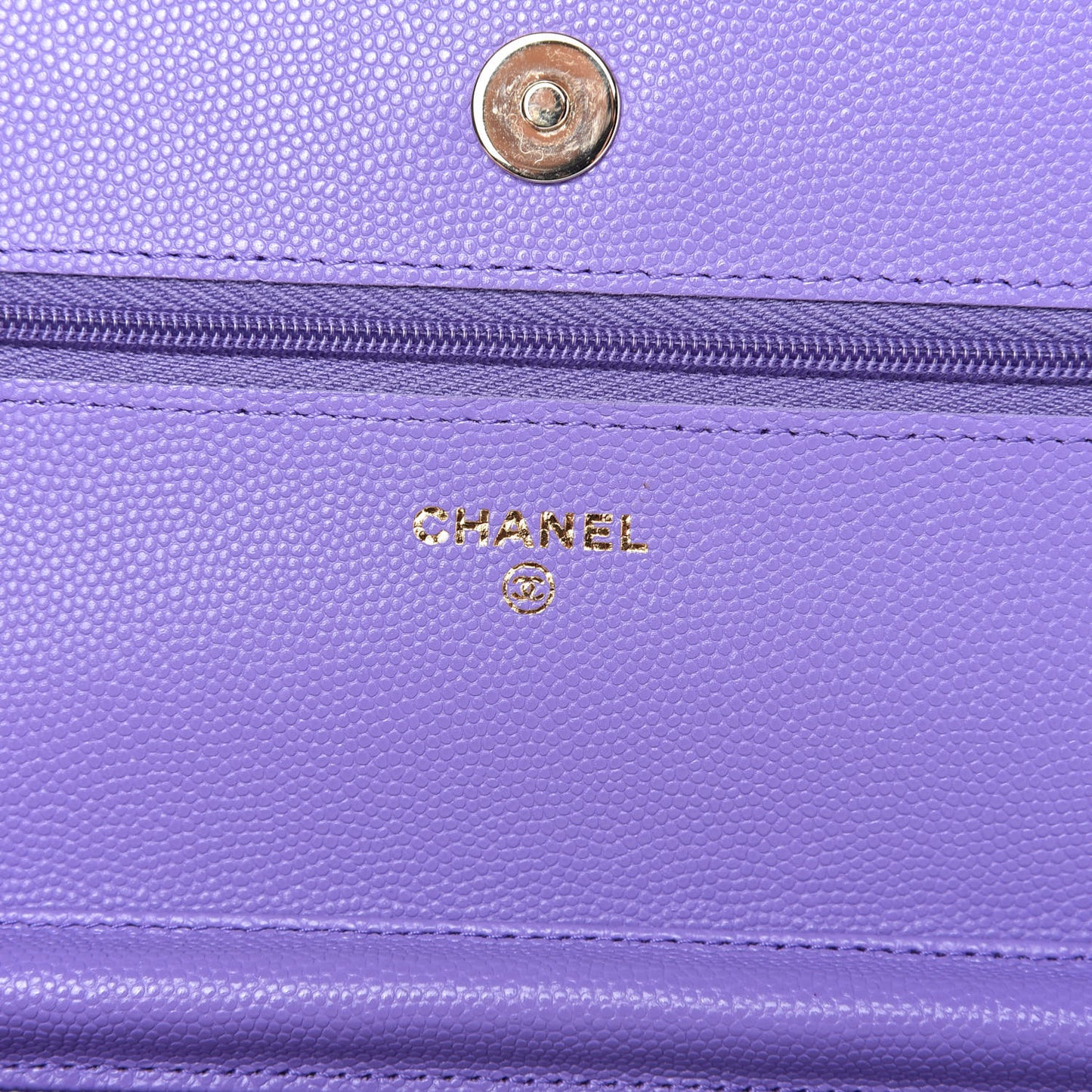 Caviar Quilted Wallet On Chain WOC Purple