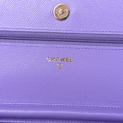 Chanel Caviar Quilted Wallet On Chain WOC Purple 8 of 11