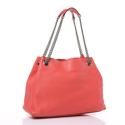 Gucci Pebbled Calfskin Medium Soho Chain Shoulder Bag Begonia Pink 3 of 13