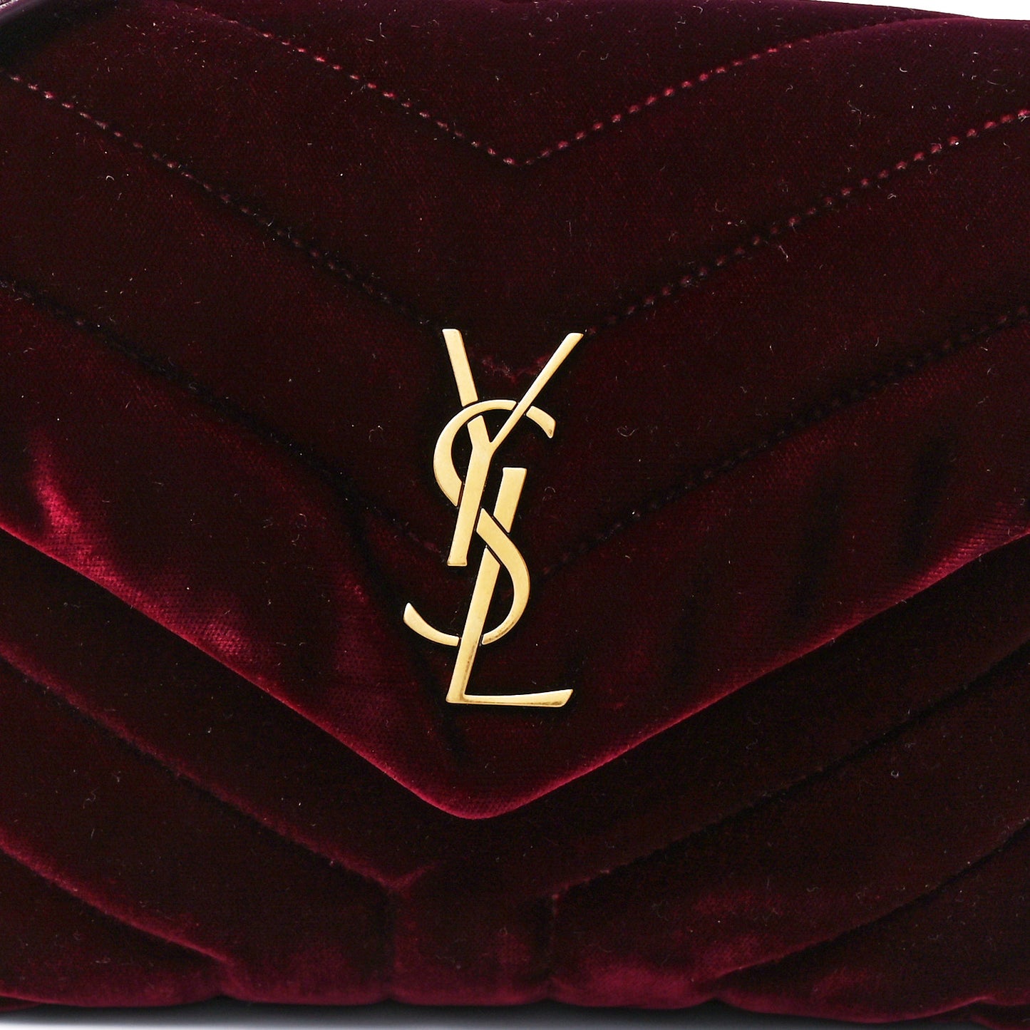 Velvet Y Quilted Monogram Toy Loulou Crossbody Bag French Burgundy