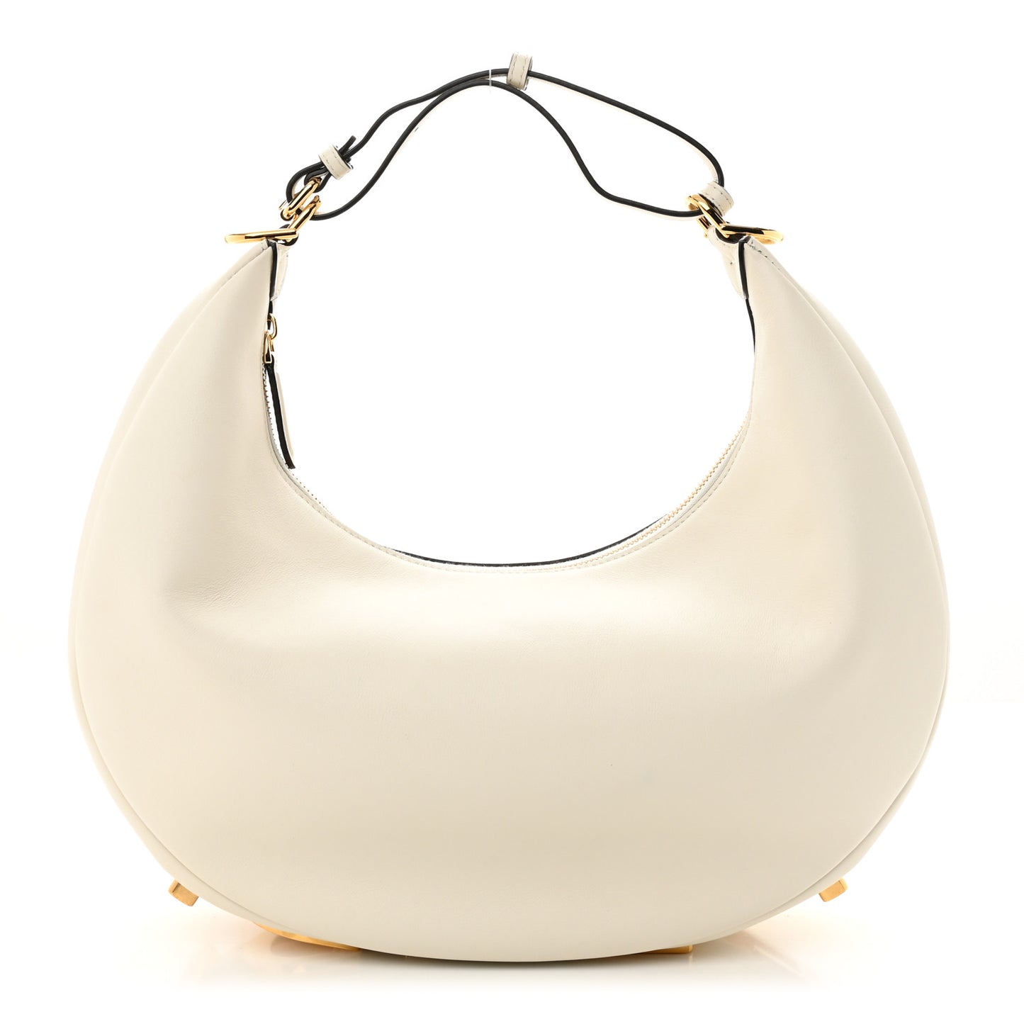 Vitello Grace Matte Medium Fendigraphy Hobo Bag White Ice