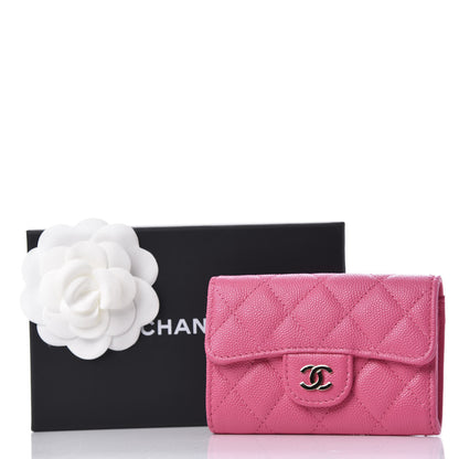 Chanel Caviar Quilted Flap Card Holder Wallet Pink 9 of 9
