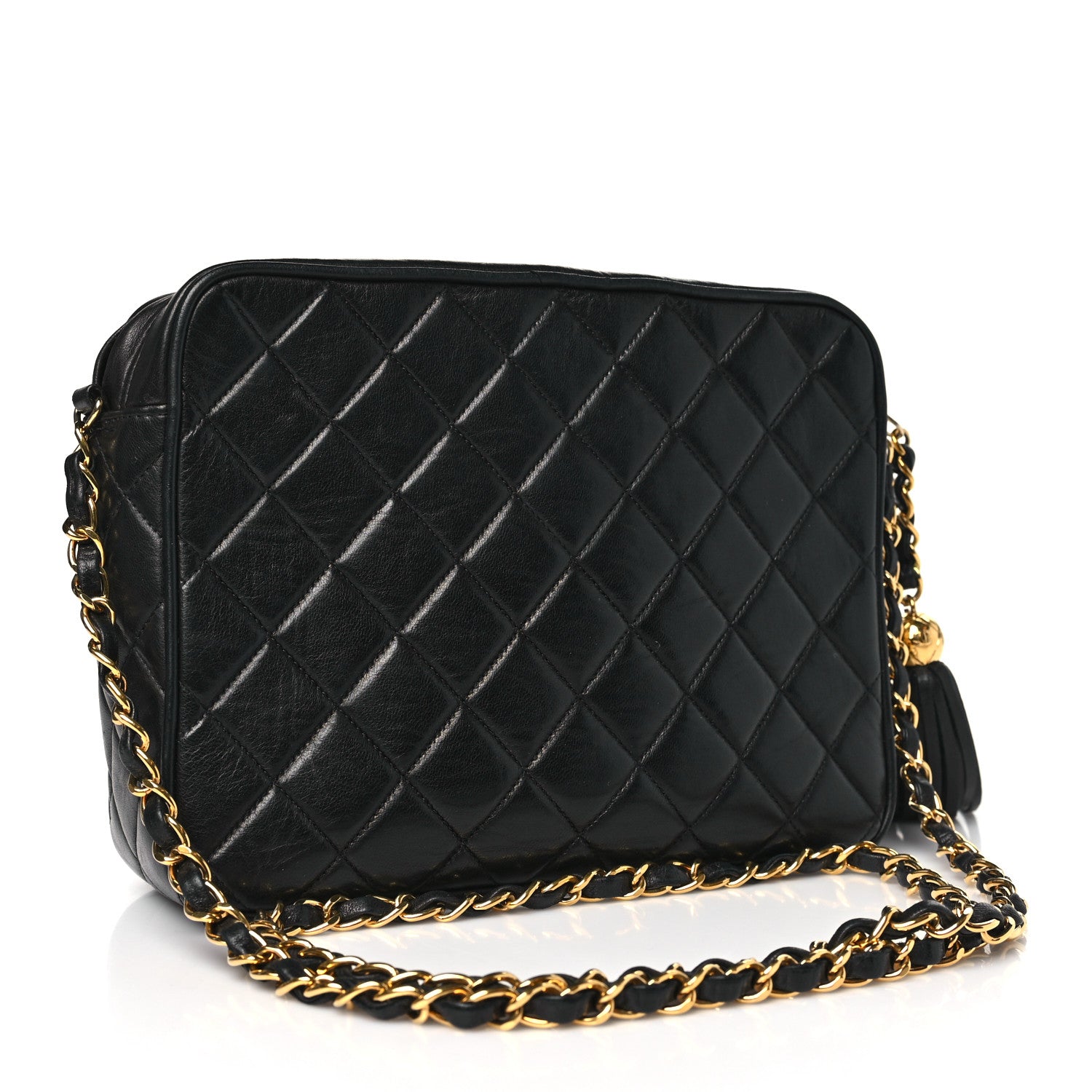Chanel Lambskin Quilted Tassel Camera Case Black 3 of 10
