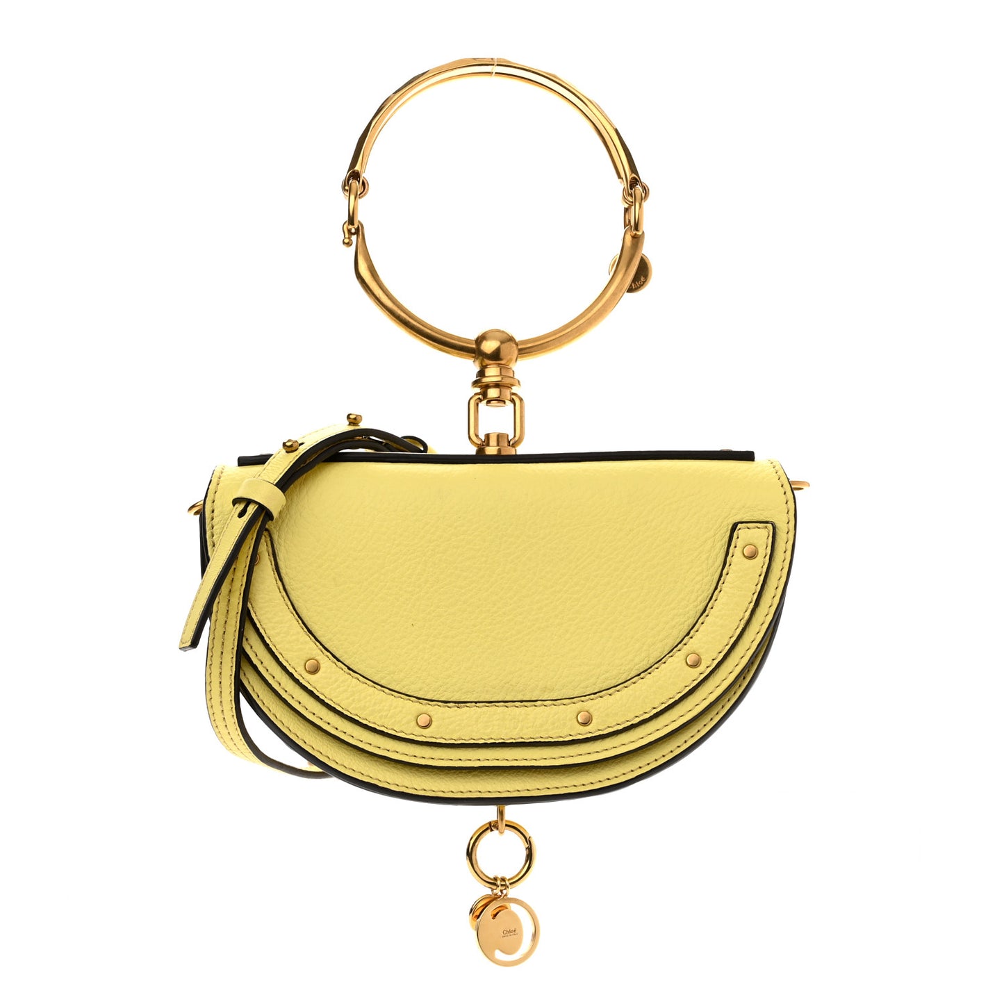 Calfskin Small Nile Bracelet Minaudiere Bag Lemonade