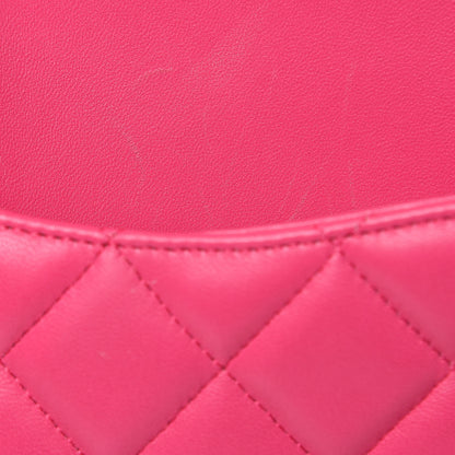 Chanel Lambskin Quilted Jumbo Double Flap Fuchsia 22 of 23